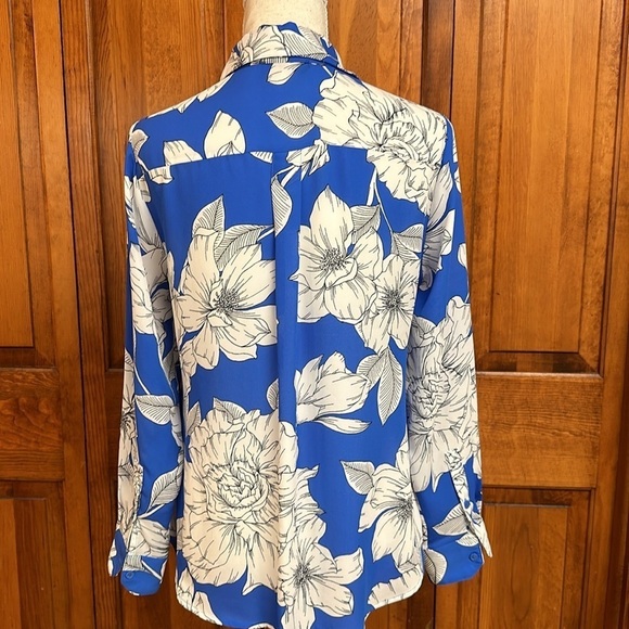 Banana Republic Factory Floral Button-down Career Blouse PS - Picture 4 of 8